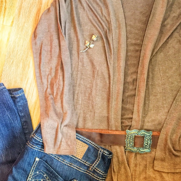 Sweaters - Brown Cardigan Duster 3xl